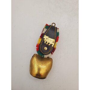 True Vintage Firmann and Bulle Swiss cow bell. Floral multicolored embroidery